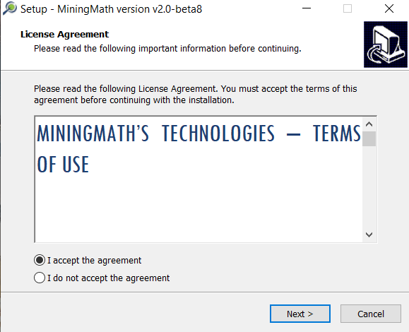 Figure 1: MiningMath installation process from left to right.